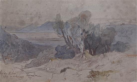 Edward Lear (1812-1888) Plain below Mt Ithome, 4p.m. 21 March 1849 10.25 x 16.5in